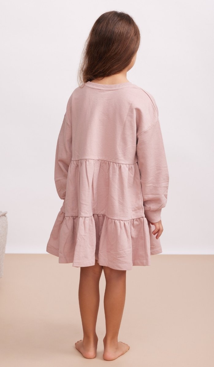 TIERED FOOTER DRESS - Pale pink