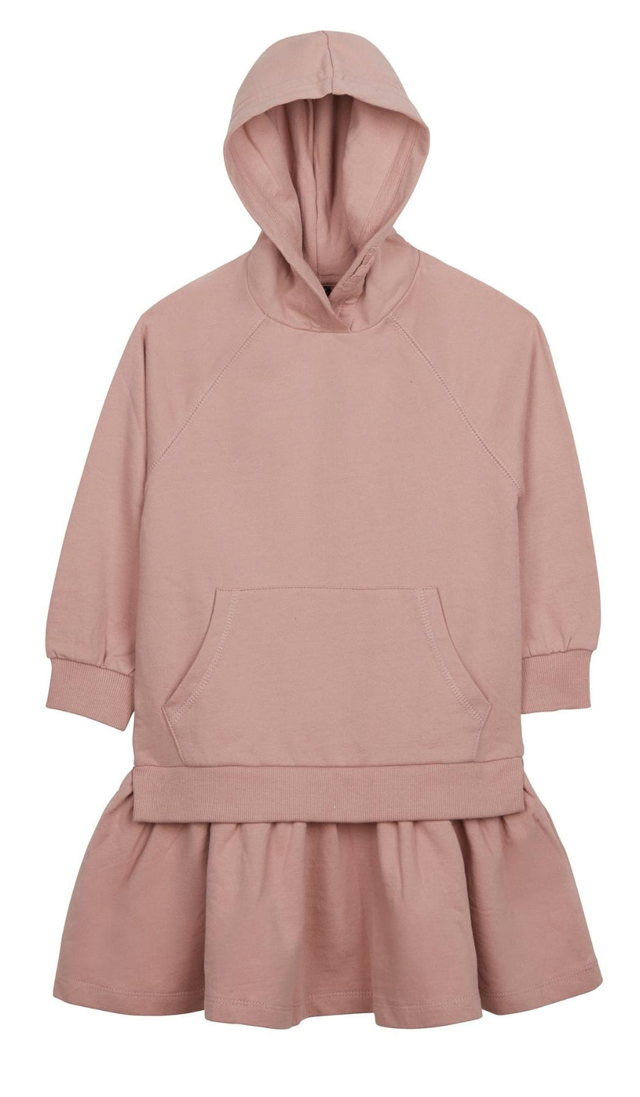 HOODIE FOOTER DRESS WITH DEMI SKIRT - Pale pink